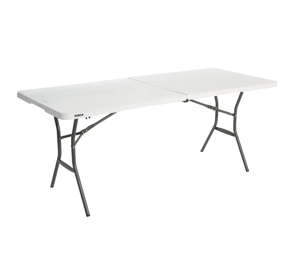 6 Feet White Granite Folding Table U3074