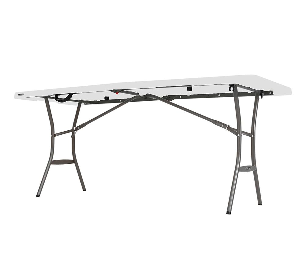 6 Feet White Granite Folding Table U3074