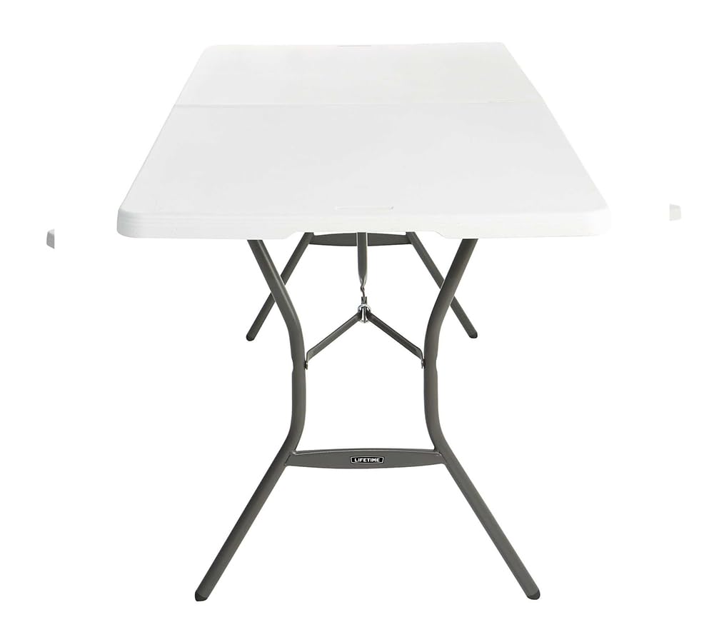 6 Feet White Granite Folding Table U3074
