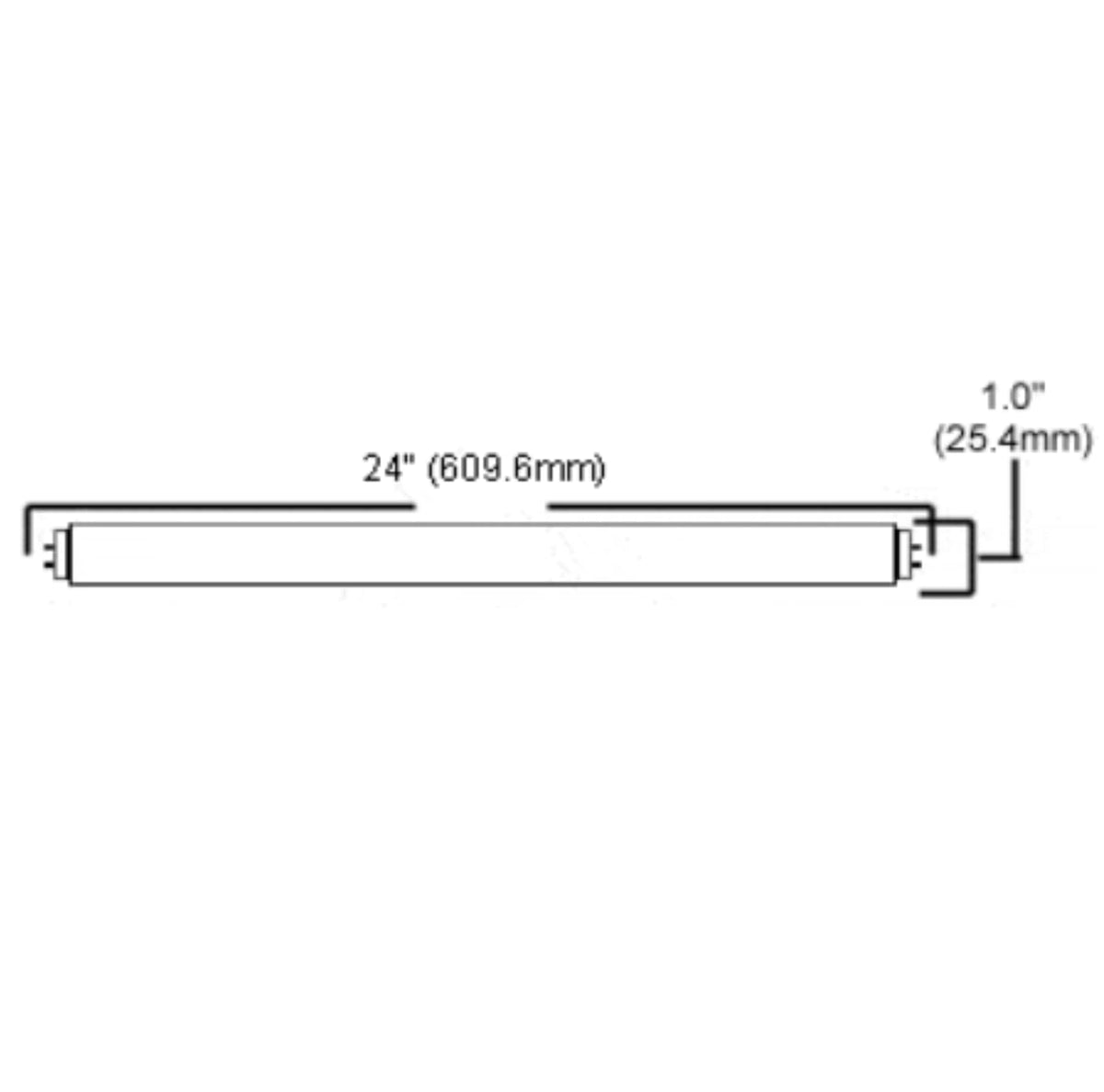 24 Inch T8 Fluorescent Tube Light Bulb 17W 3500K Neutral White G13 Bi-Pin Base 2 Foot Linear Lamp Pack of 10 S147619