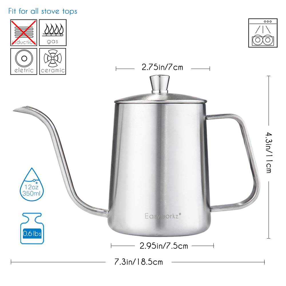 12 oz Stainless Steel French Press and Gooseneck Pour Over Kettle M84435