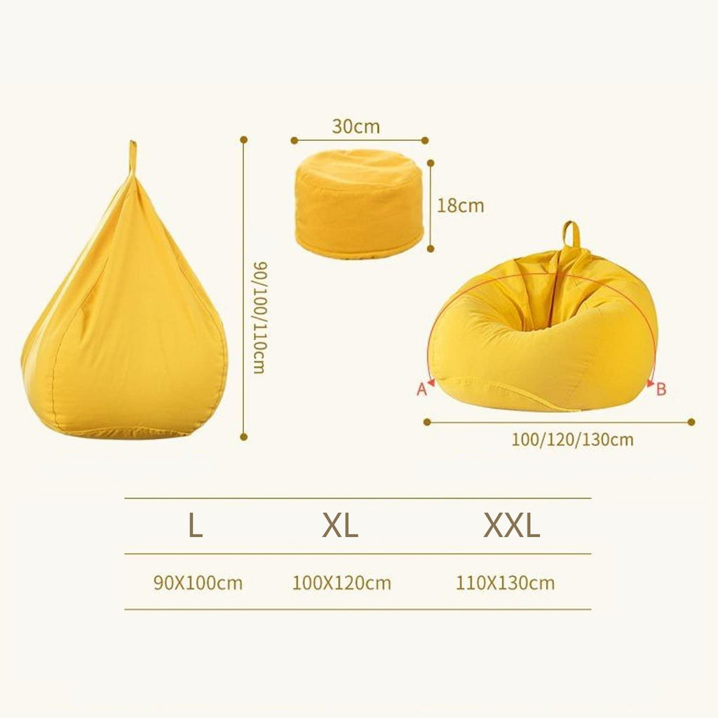 Yellow Washable Bean Bag Chair Cover O77234