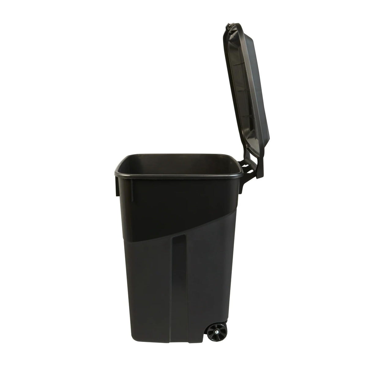 Black 45 Gallon Wheeled Plastic Garbage Can with Lid D60245