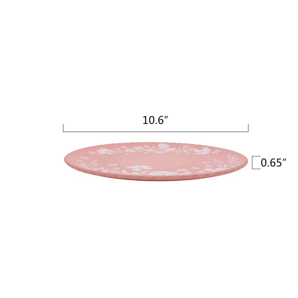 12-Piece Pink Bamboo Melamine Dinnerware Set U998
