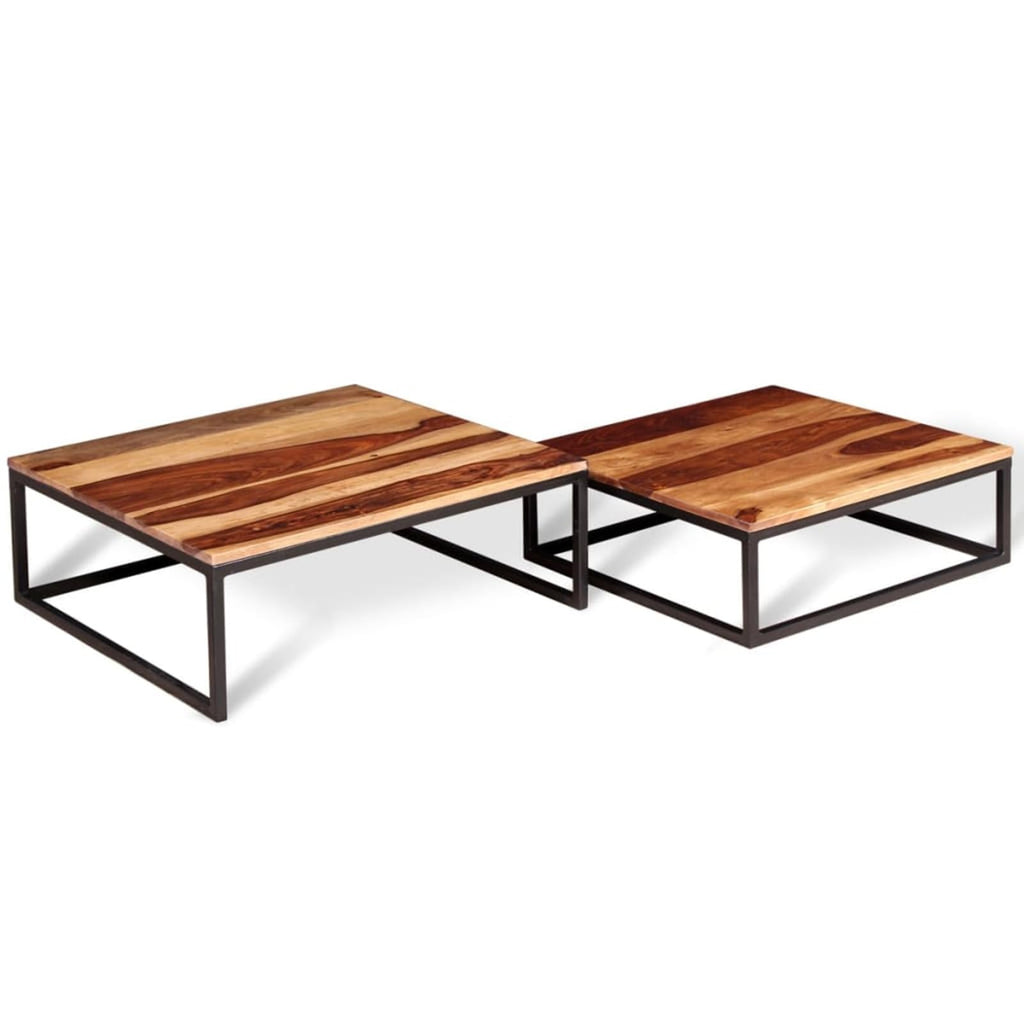Two Piece Nesting Coffee Table Solid Sheesham Wood S301