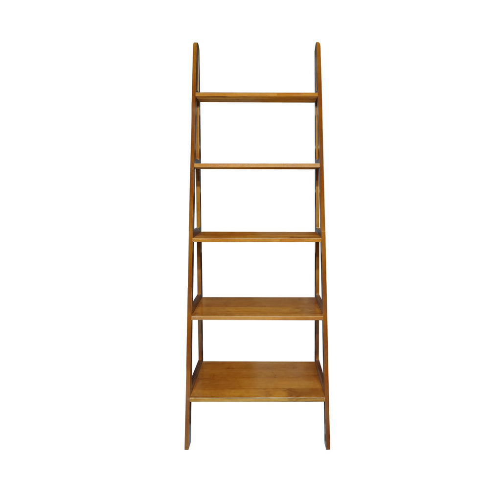 Solid Wood 5-Shelf Ladder Bookcase P103