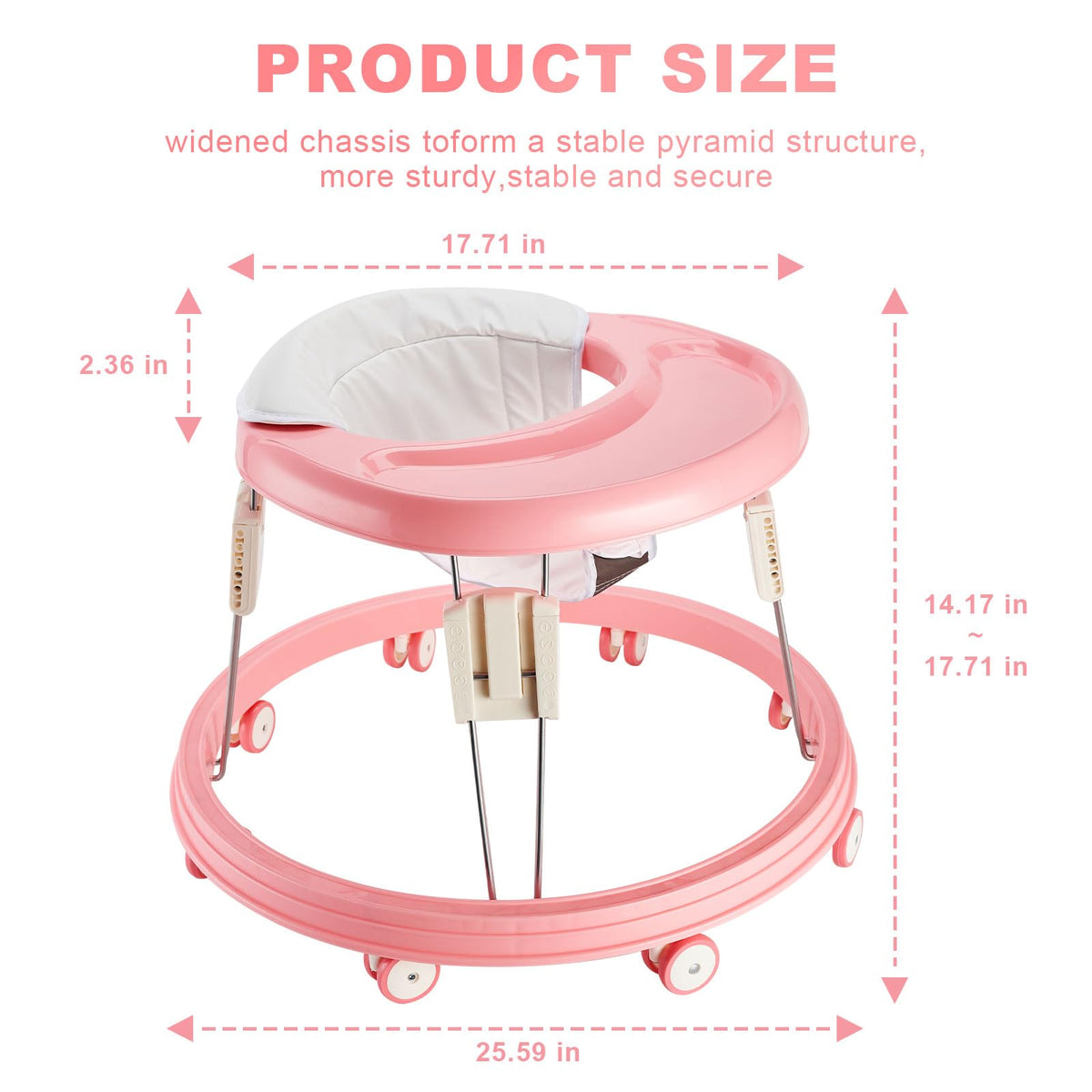 Adjustable Folding Baby Walker with Easy Clean Tray T58282