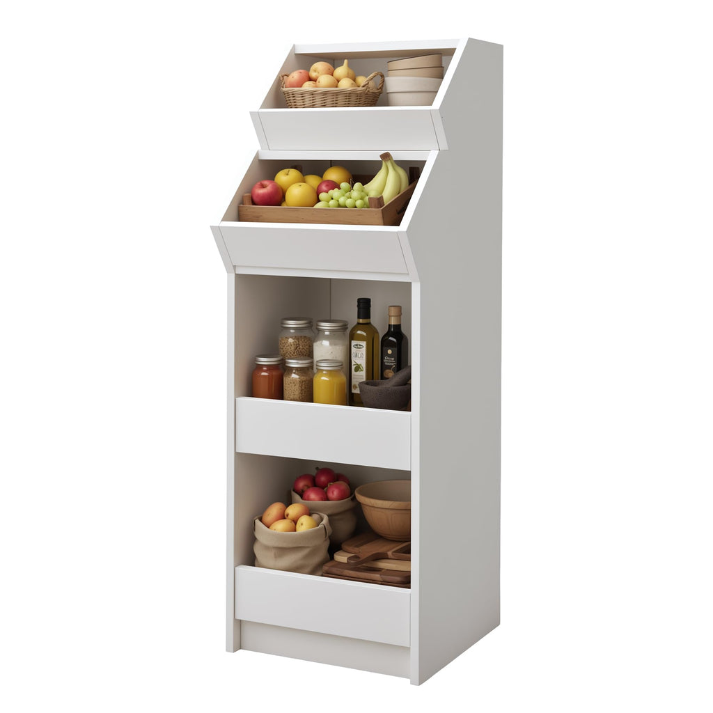 4-Tier Wooden Potato and Onion Storage Bin E1747