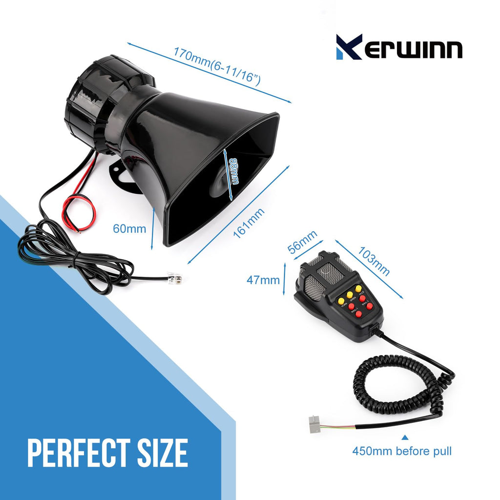 7 Tone 12V 100W Car Siren Horn with Microphone J1224