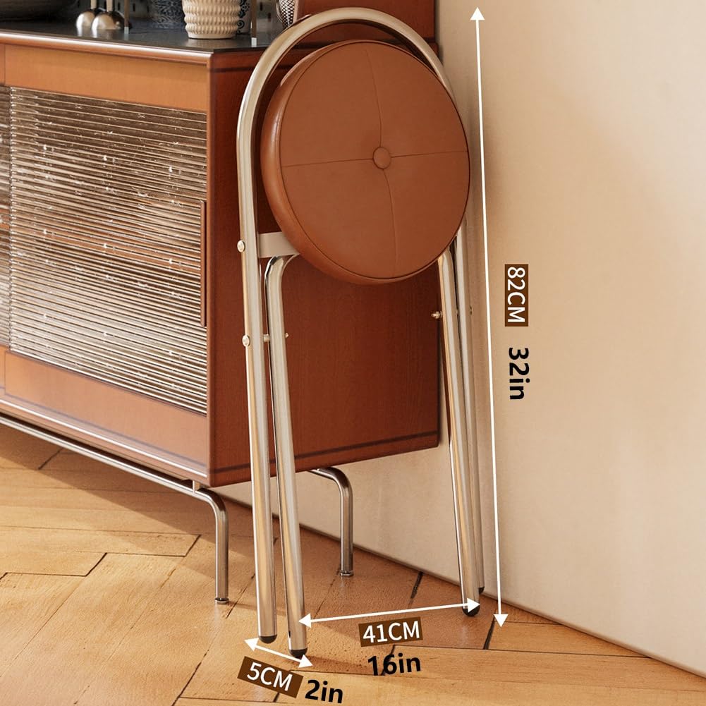 Folding Cushioned Stool with Backrest M434147