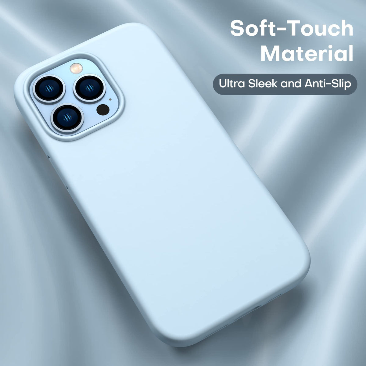 Light Blue Silicone Case with Glass Screen Protectors V468