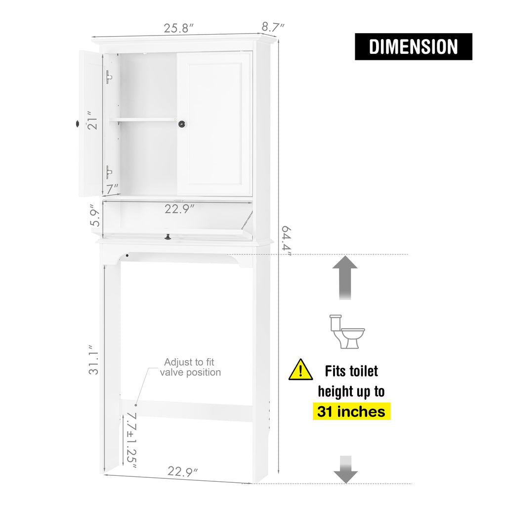 White Over the Toilet Storage Cabinet I890