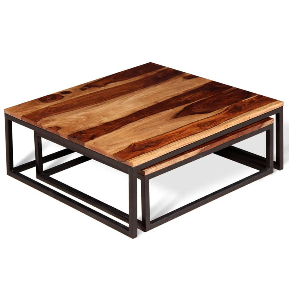 Two Piece Nesting Coffee Table Solid Sheesham Wood S301