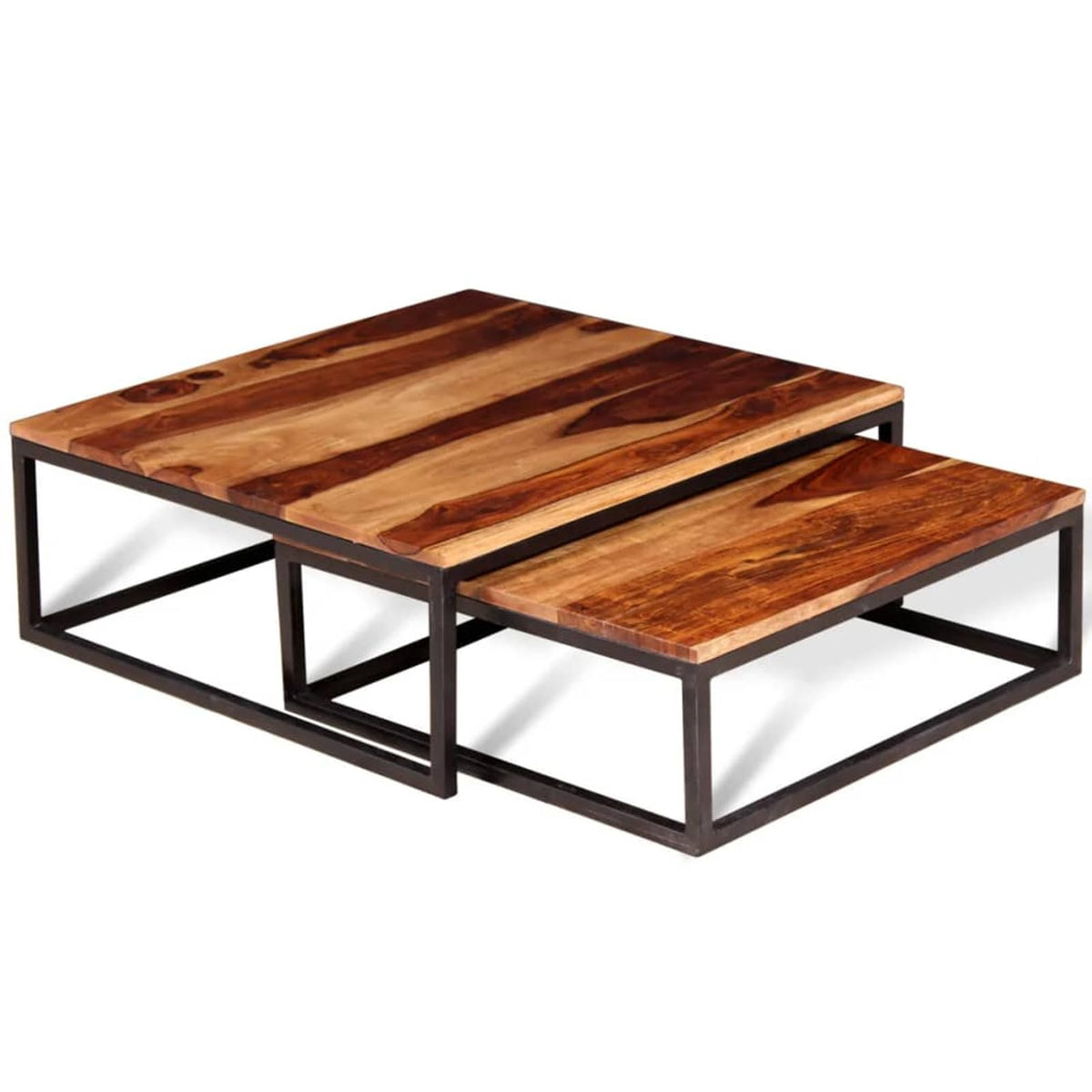 Two Piece Nesting Coffee Table Solid Sheesham Wood S301