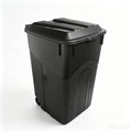 Black 45 Gallon Wheeled Plastic Garbage Can with Lid D60245