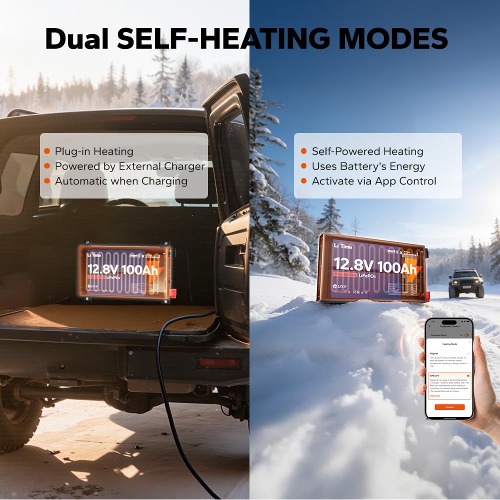 12V 100Ah Self-Heating LiFePO4 Battery P14965