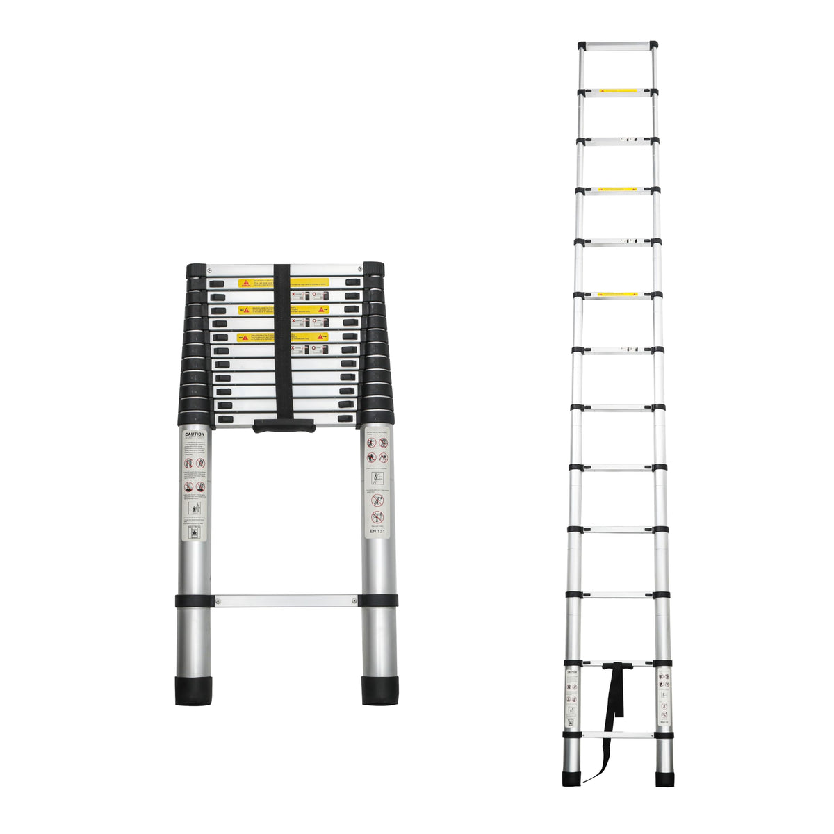 12.5FT Aluminum Telescoping Ladder 300 lbs J718