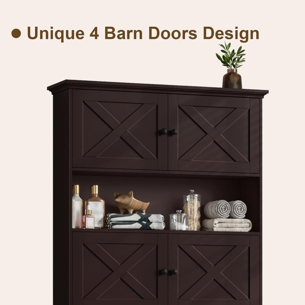 Over The Toilet Storage Cabinet with Doors & Paper Holder X483