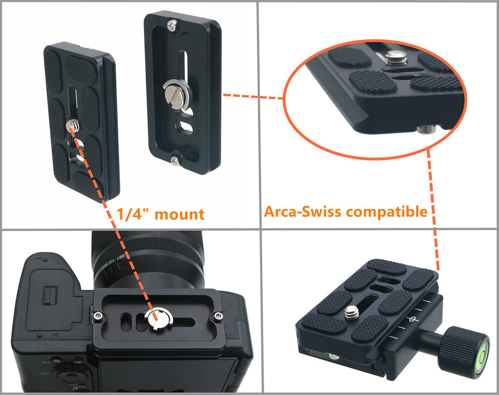 70mm Aluminum Quick Release Plate with 1/4" Screw A60439
