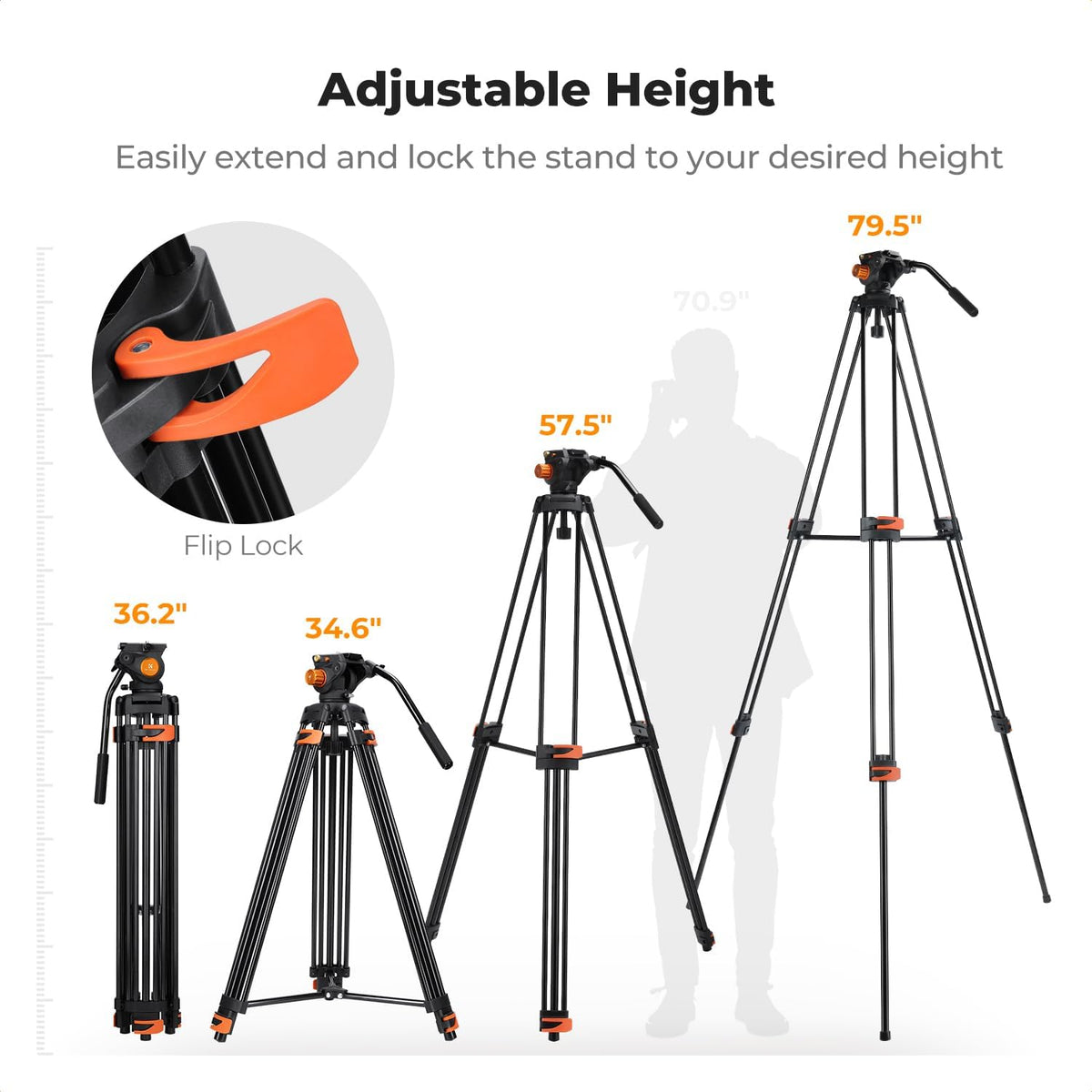 80" Video Tripod with Fluid Head K484348