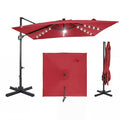 10ft Solar LED Patio Umbrella with Aluminum Pole R312973