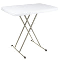 Adjustable Folding Table 20" x 30" White Resin Steel K3634