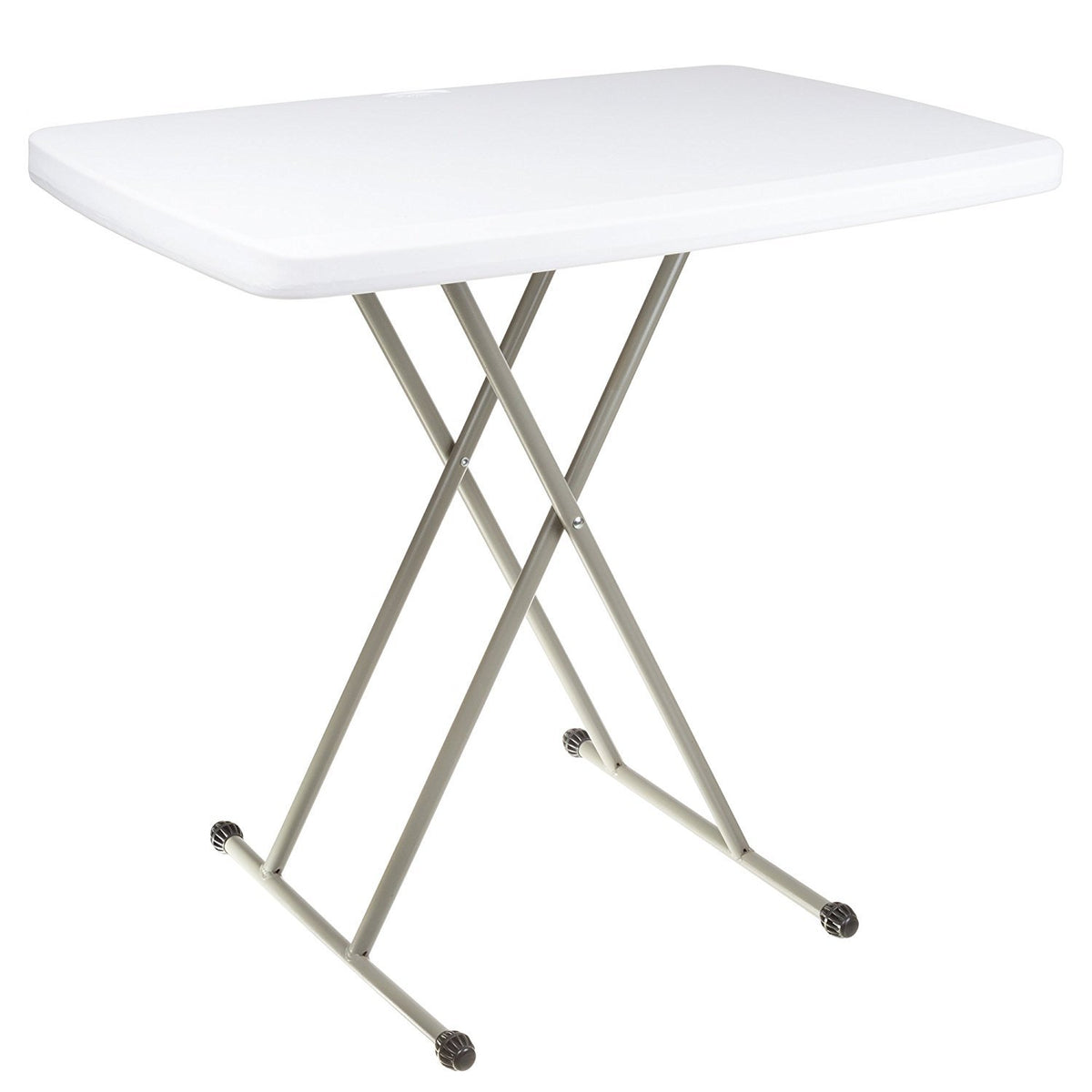 Adjustable Folding Table 20" x 30" White Resin Steel K3634