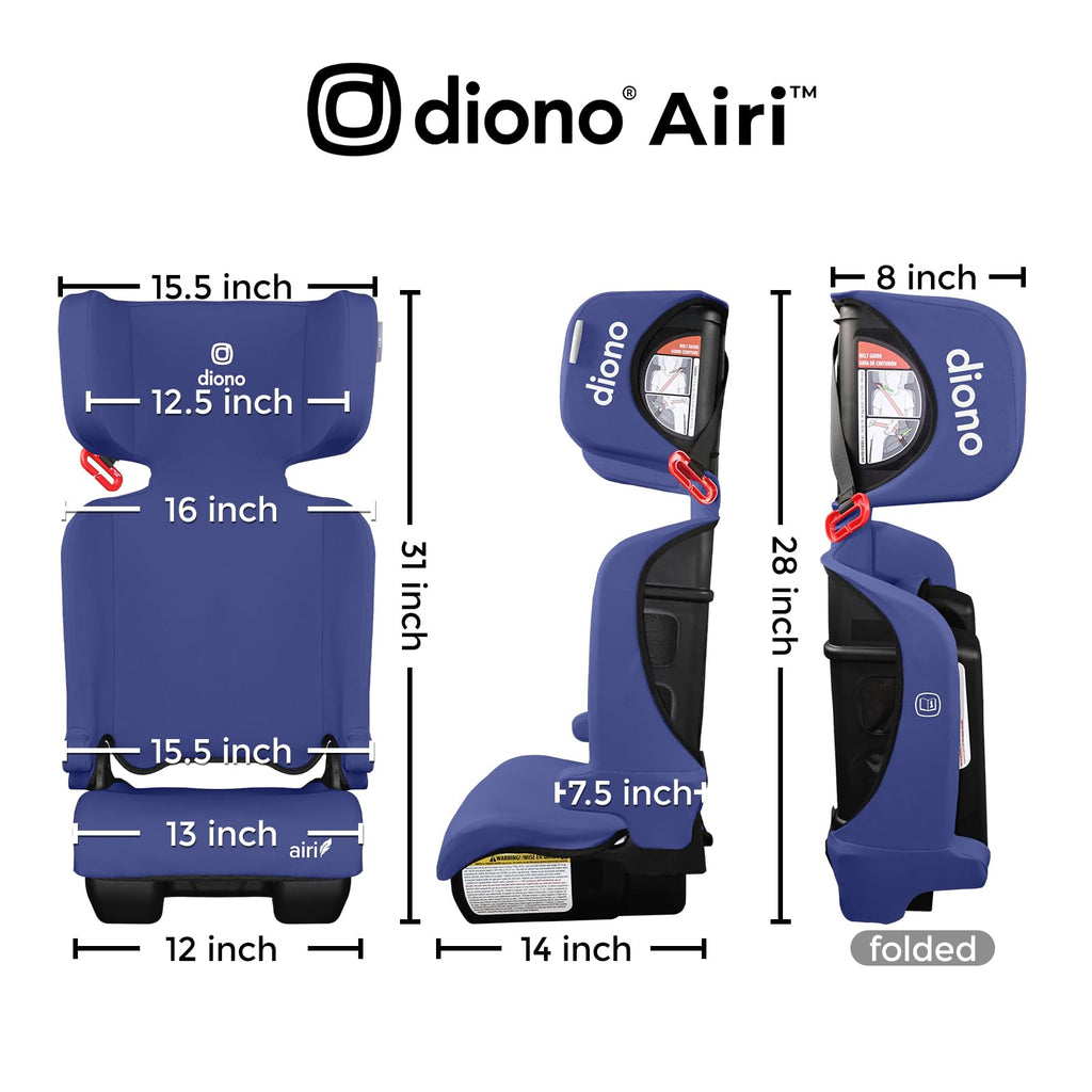 Foldable High Back Booster Seat, 40–100 lbs, Blue L946595