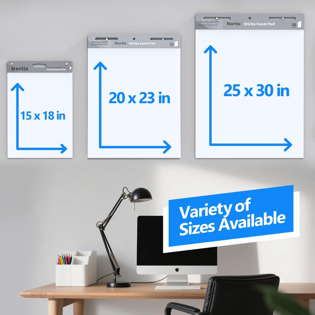 Flip Chart Paper, Sticky Easel Pads, 25 x 30 inch, 30 Sheets/Pad, 3 Pads M338381