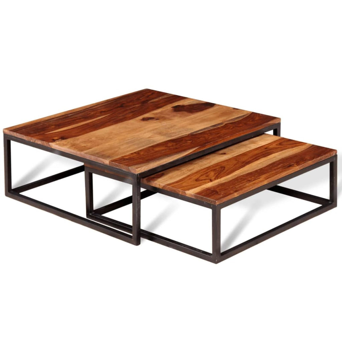 Two Piece Nesting Coffee Table Solid Sheesham Wood S301