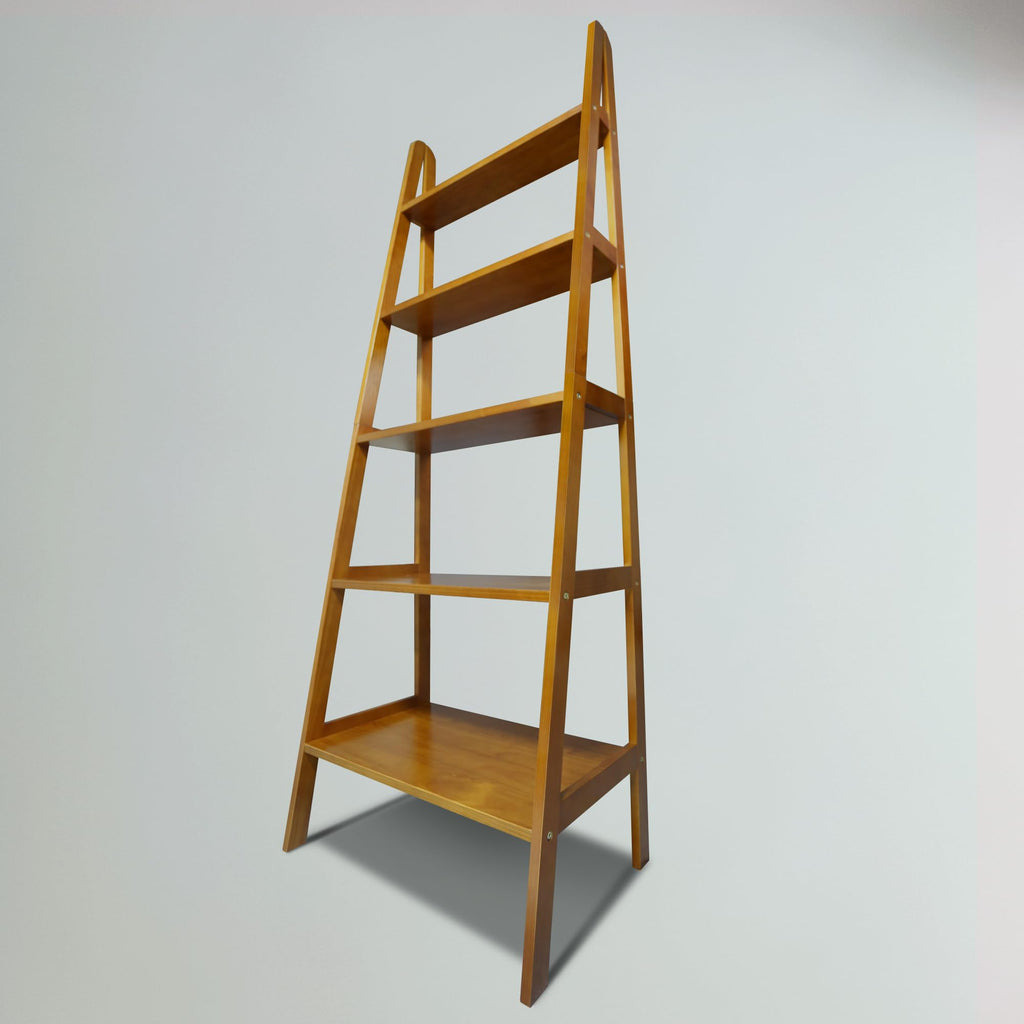 Solid Wood 5-Shelf Ladder Bookcase P103