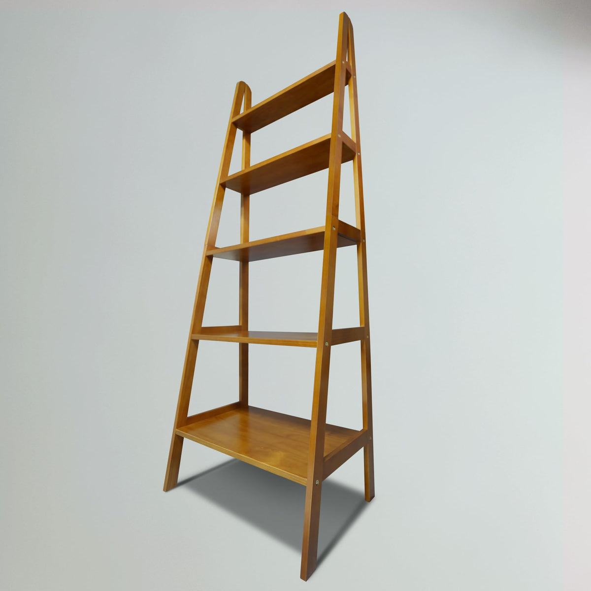 Solid Wood 5-Shelf Ladder Bookcase P103