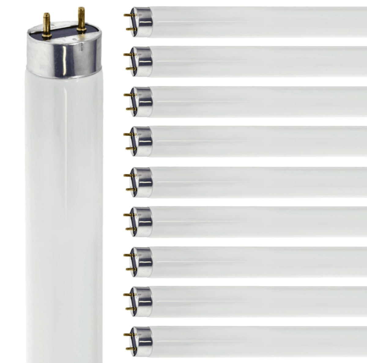 24 Inch T8 Fluorescent Tube Light Bulb 17W 3500K Neutral White G13 Bi-Pin Base 2 Foot Linear Lamp Pack of 10 S147619