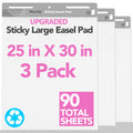 Flip Chart Paper, Sticky Easel Pads, 25 x 30 inch, 30 Sheets/Pad, 3 Pads M338381