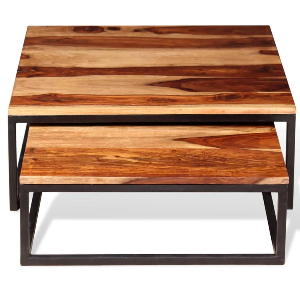 Two Piece Nesting Coffee Table Solid Sheesham Wood S301