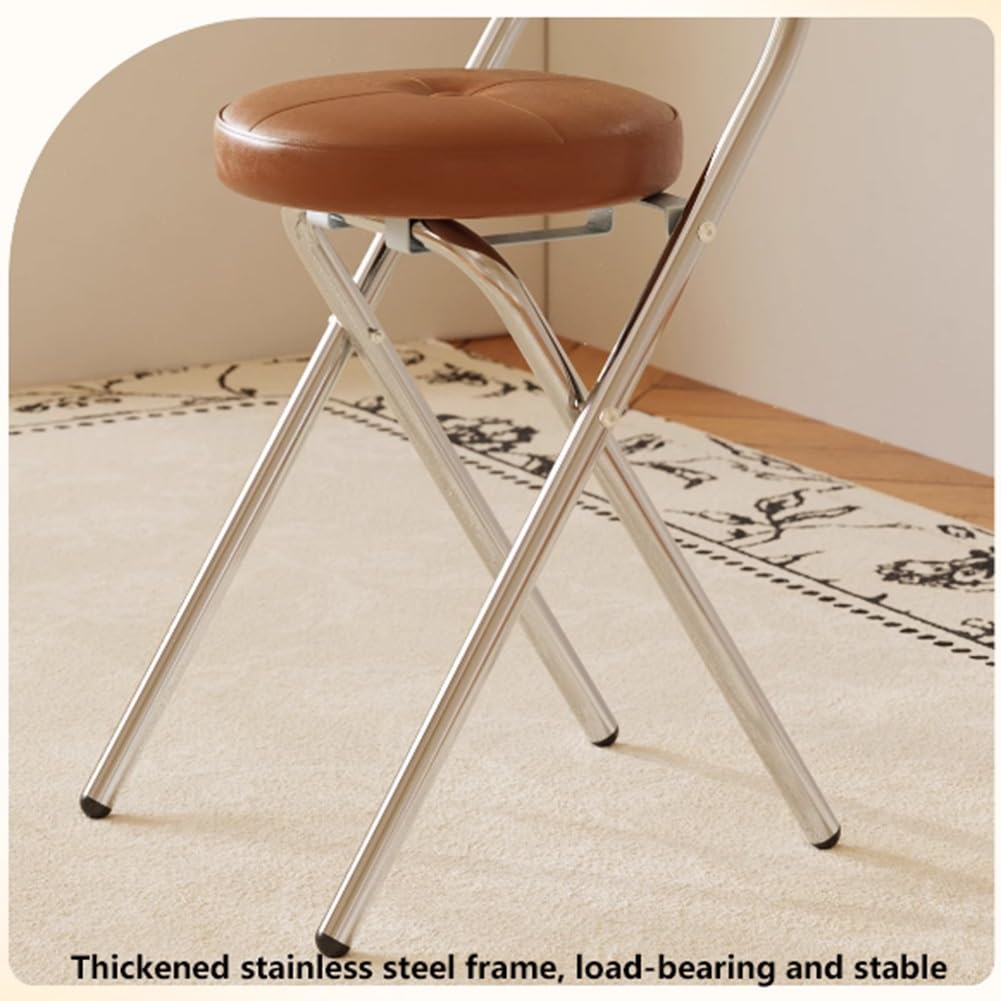 Folding Cushioned Stool with Backrest M434147