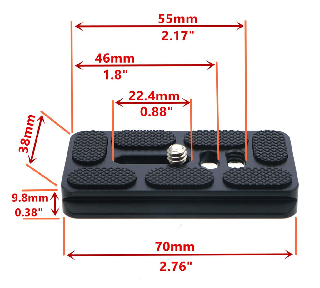 70mm Aluminum Quick Release Plate with 1/4" Screw A60439
