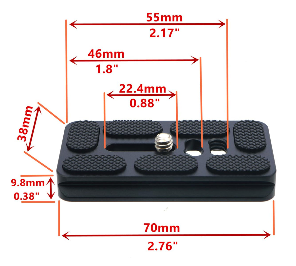 70mm Aluminum Quick Release Plate with 1/4" Screw A60439