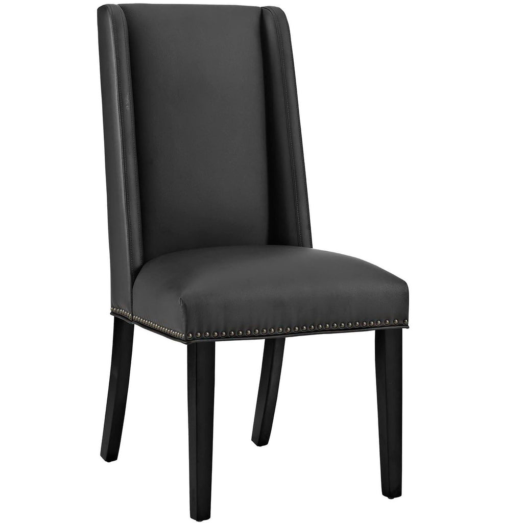 Black Vegan Leather Dining Side Chair N474