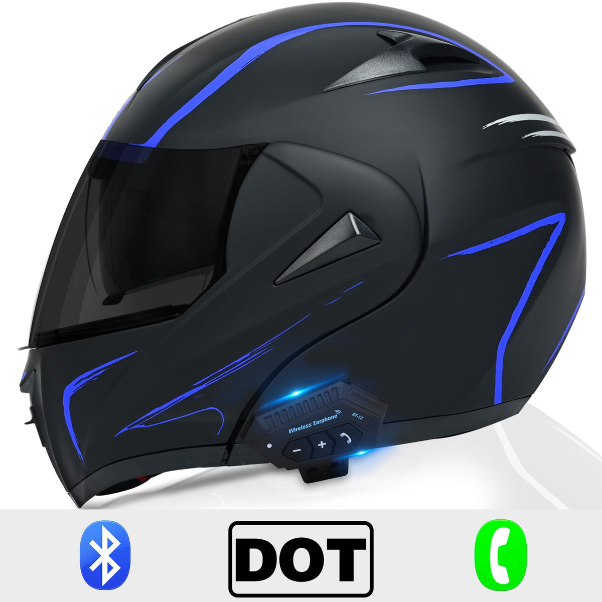 DOT Approved Bluetooth Modular Motorcycle Helmet A351181