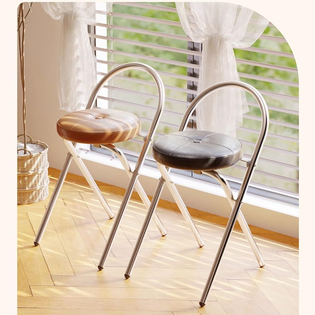 Folding Cushioned Stool with Backrest M434147