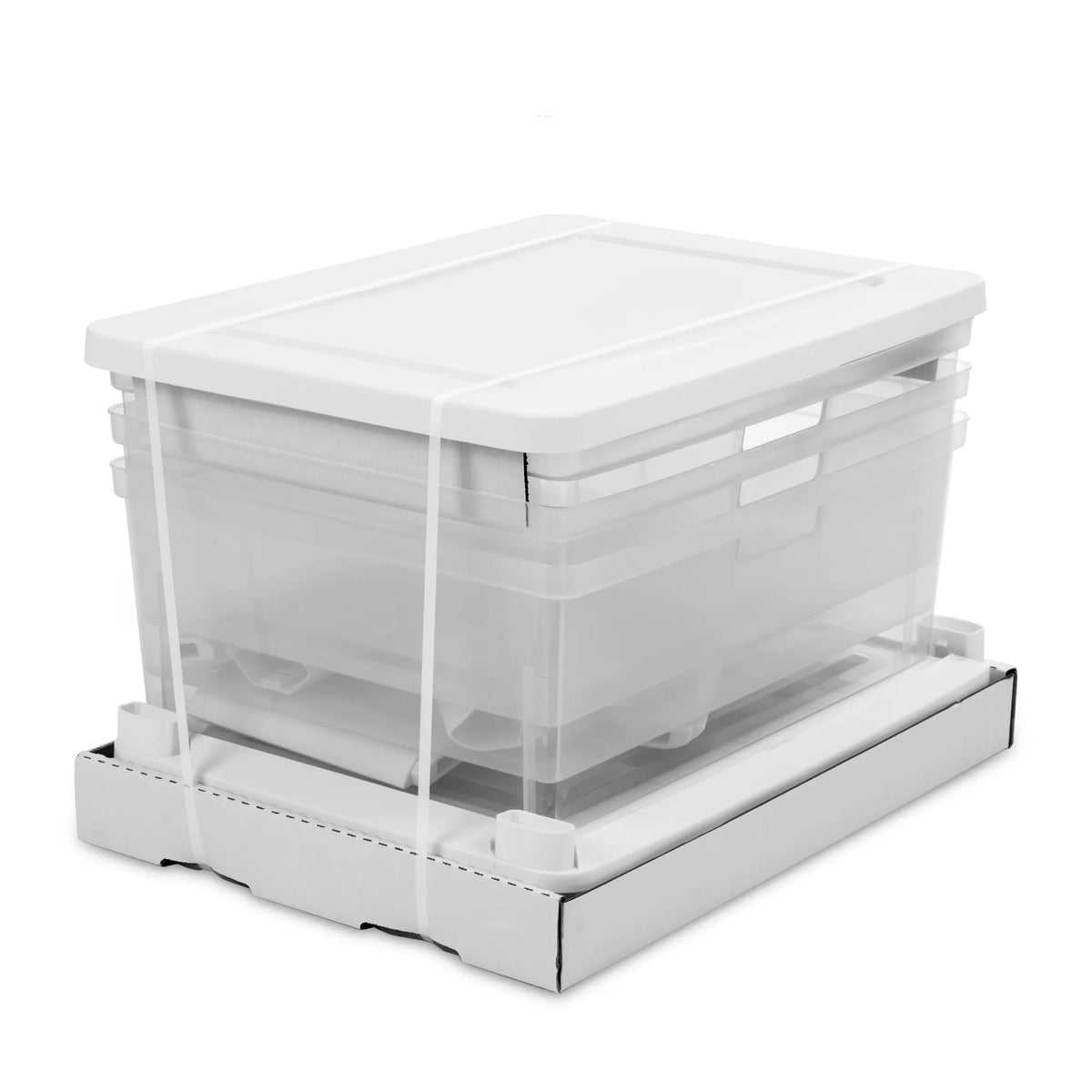 White 3-Drawer Plastic Storage Tower with Clear Bins V30914