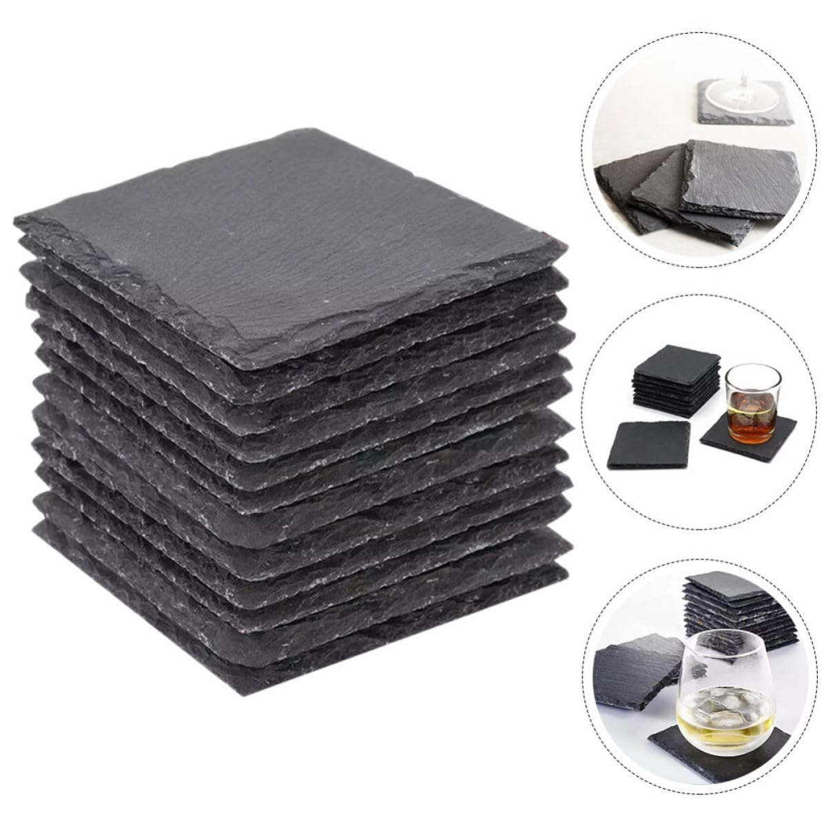 Natural Stone Drink Coasters Set X89132