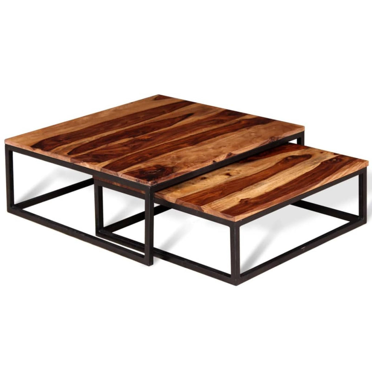 Two Piece Nesting Coffee Table Solid Sheesham Wood S301