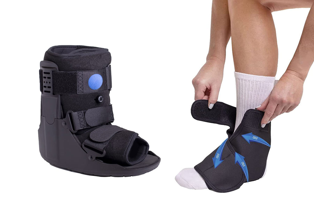 Short Air Walker Boot + Ankle & Foot Ice Wrap R479