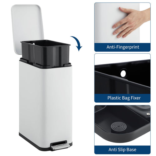 13.2 gal Step Kitchen Trash Can H989