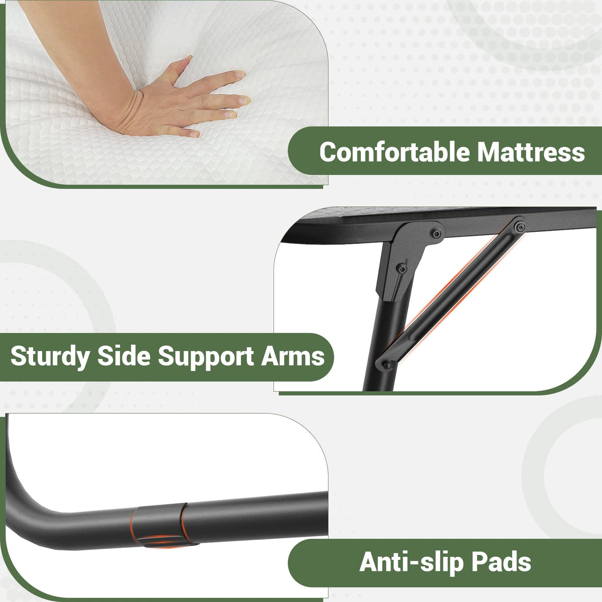 75" x 31" Folding Bed with Memory Foam Mattress N37357