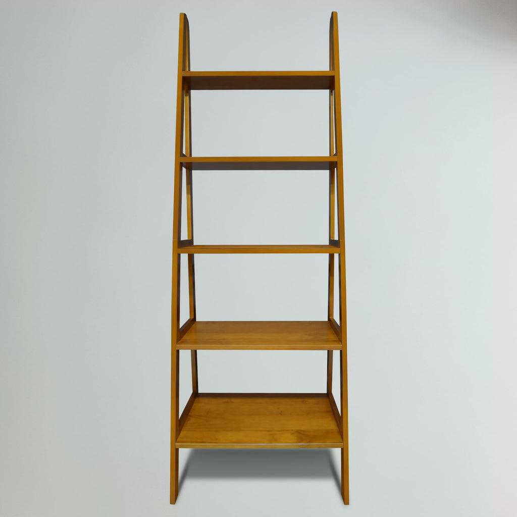 Solid Wood 5-Shelf Ladder Bookcase P103