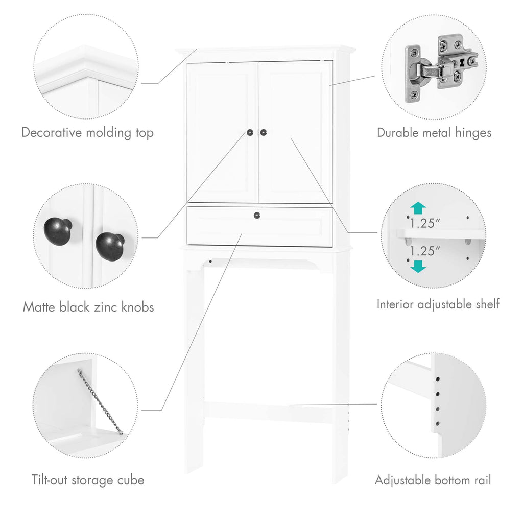 White Over the Toilet Storage Cabinet I890