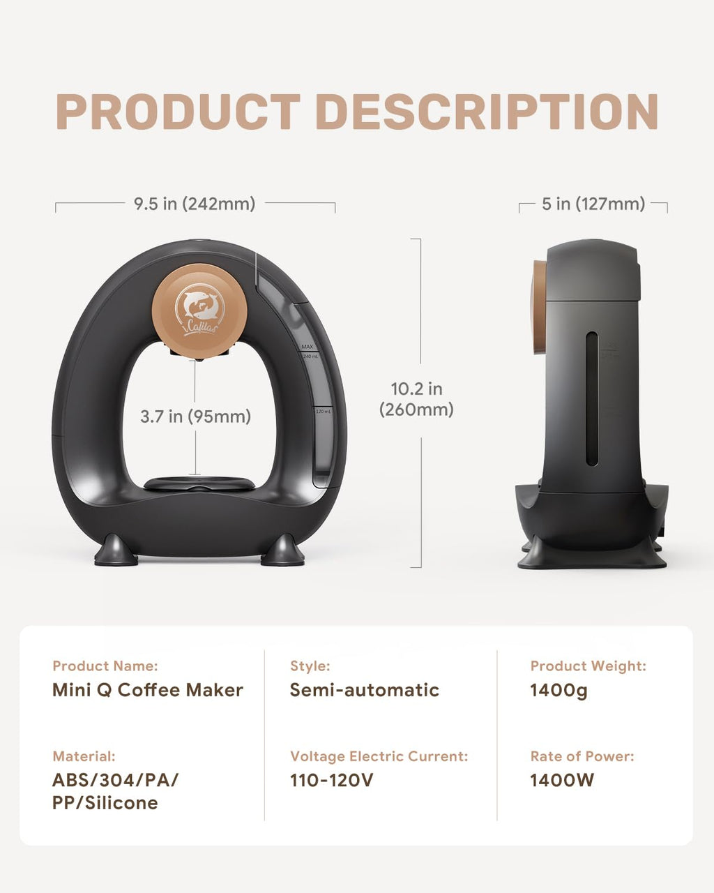 2-in-1 Mini Single Serve Coffee Maker H319